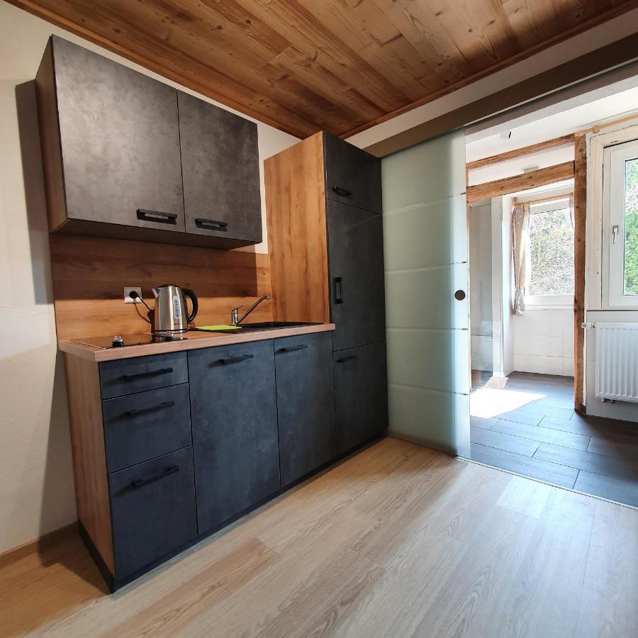 Alte Backstube - Ferienwohnung Huettenstube Und Ferienzimmer Auszeit Erkenbrechtsweiler 외부 사진